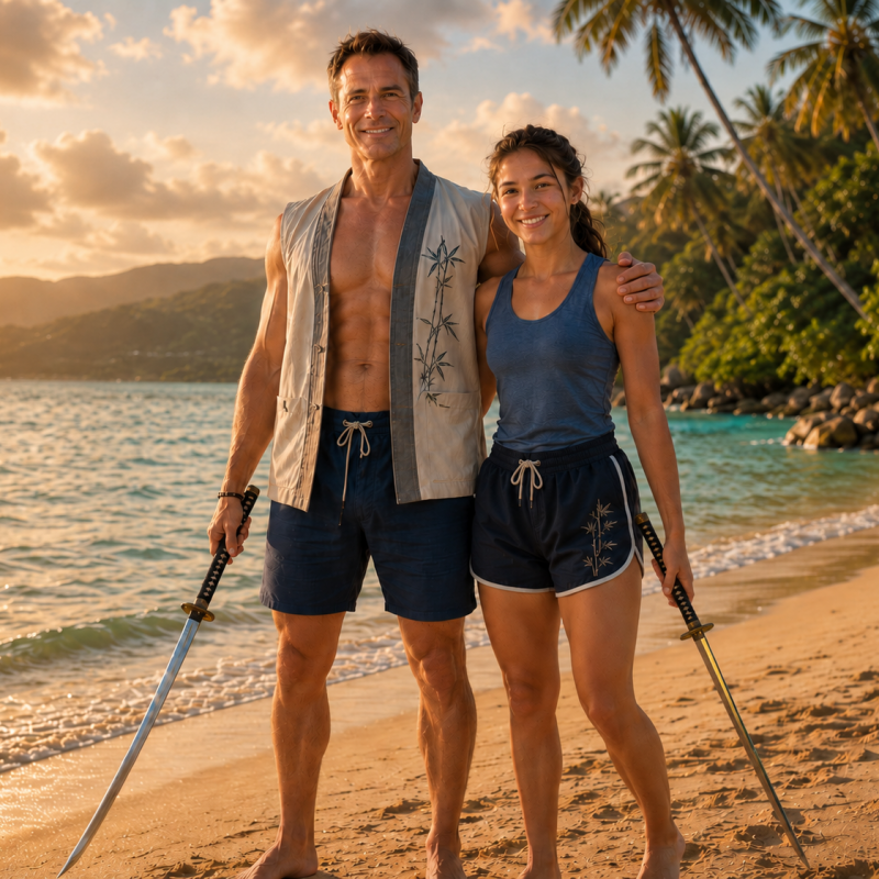 Grace and Graham on the beach